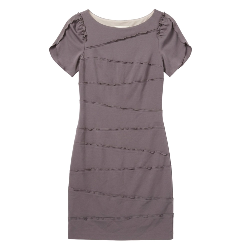 Suzi Chin for Maggy‎ Boutique Mauve Tiered Ruffle Sheath Dress Size 4 Purple